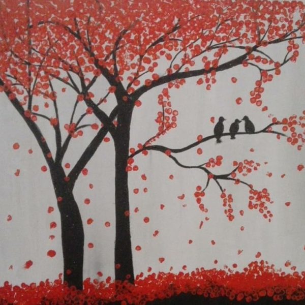 autumn tree wall painting » Fitoor Art